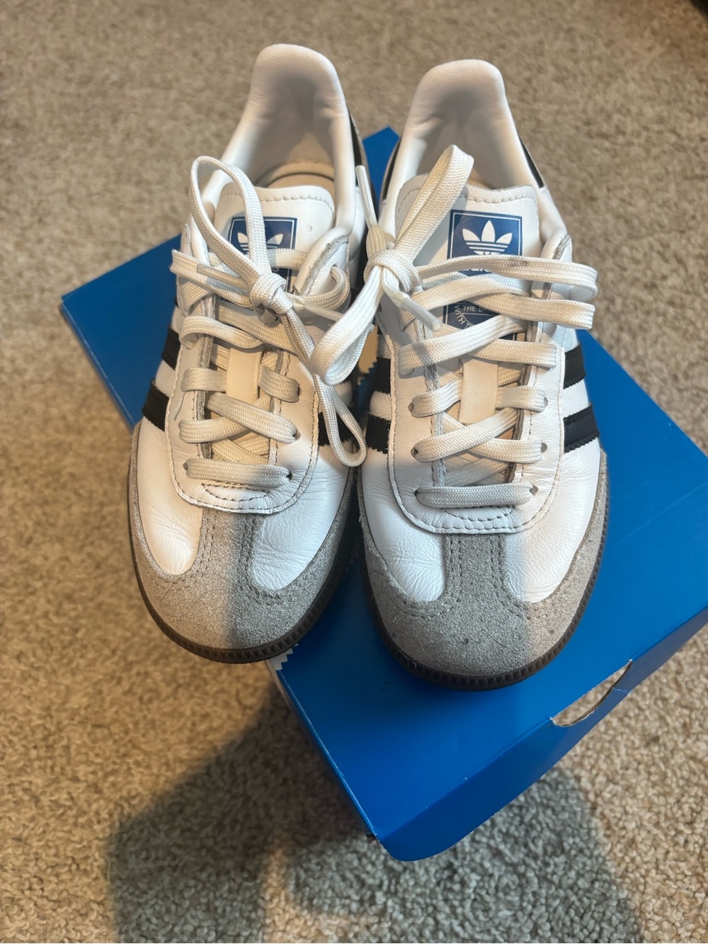 adidas Samba Kids White, Gray & Black Classic Sneakers